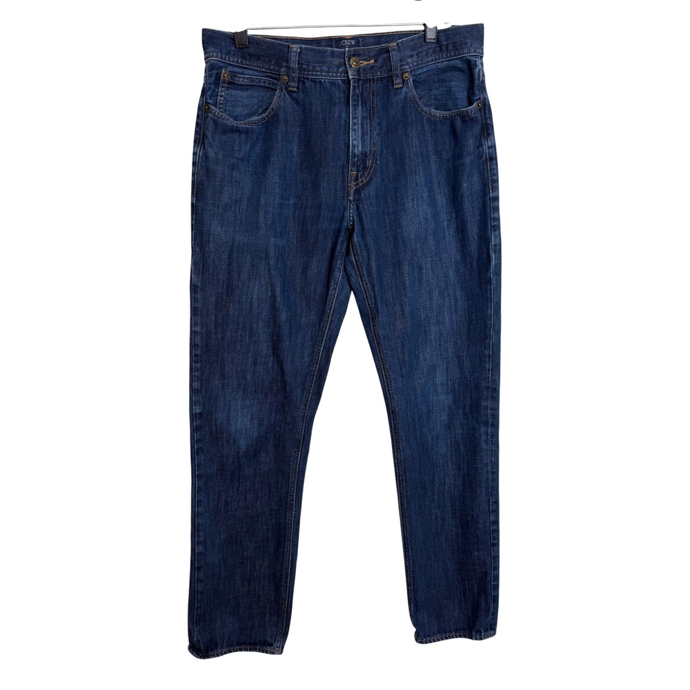 J.Crew The Sutton Jeans Mens 31x32 Dark Wash Blue Straight Leg 100% Cotton H0936